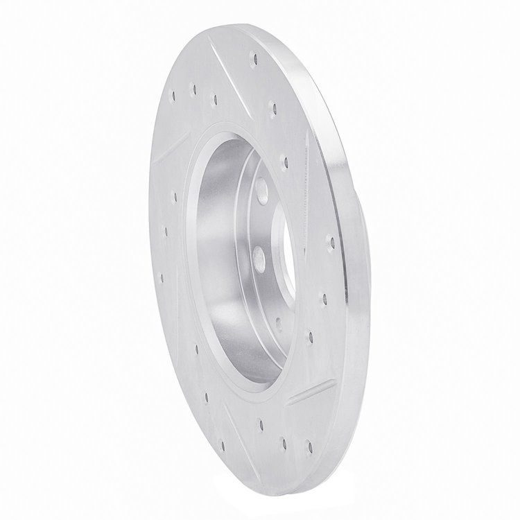 E-Line Drilled & Slotted Silver Brake Rotor, 1988-1989 GM, Position: Front Right