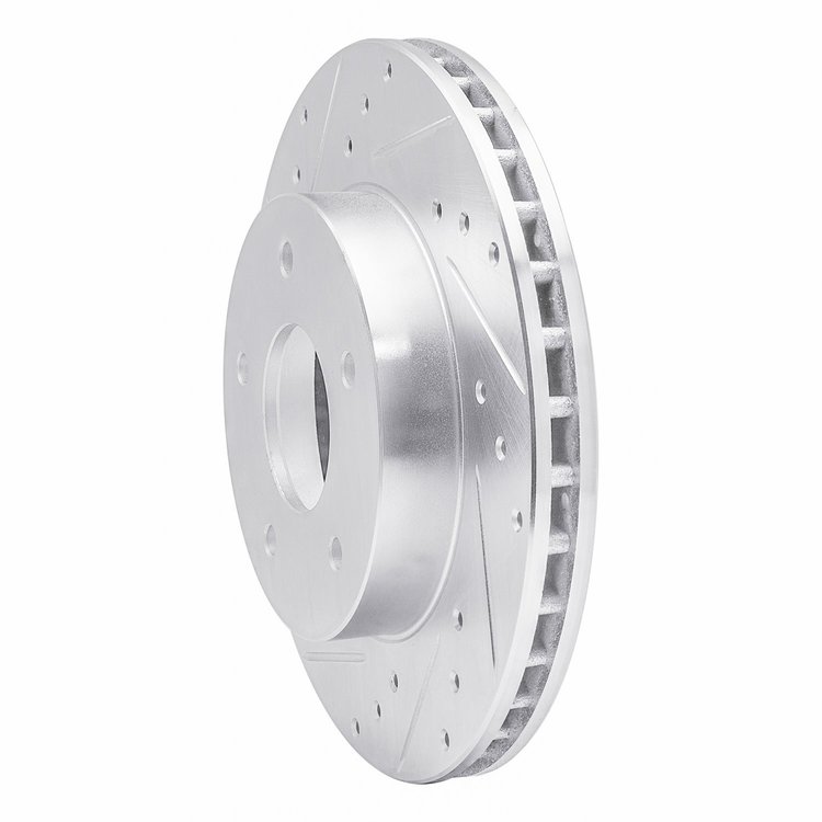 E-Line Drilled & Slotted Silver Brake Rotor, 1978-1981 GM, Position: Rear Left
