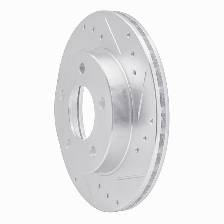 E-Line Drilled & Slotted Silver Brake Rotor, 1990-1990 GM, Position: Rear Right