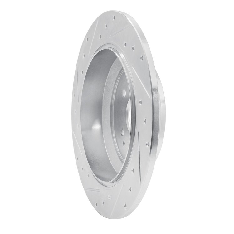 E-Line Drilled & Slotted Silver Brake Rotor, 2014-2016 Acura/Honda, Position: Rear Right