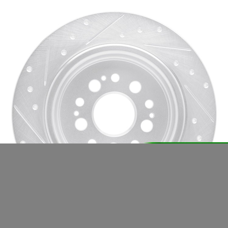 E-Line Drilled & Slotted Silver Brake Rotor, Fits Select Acura/Honda, Position: Rear Right