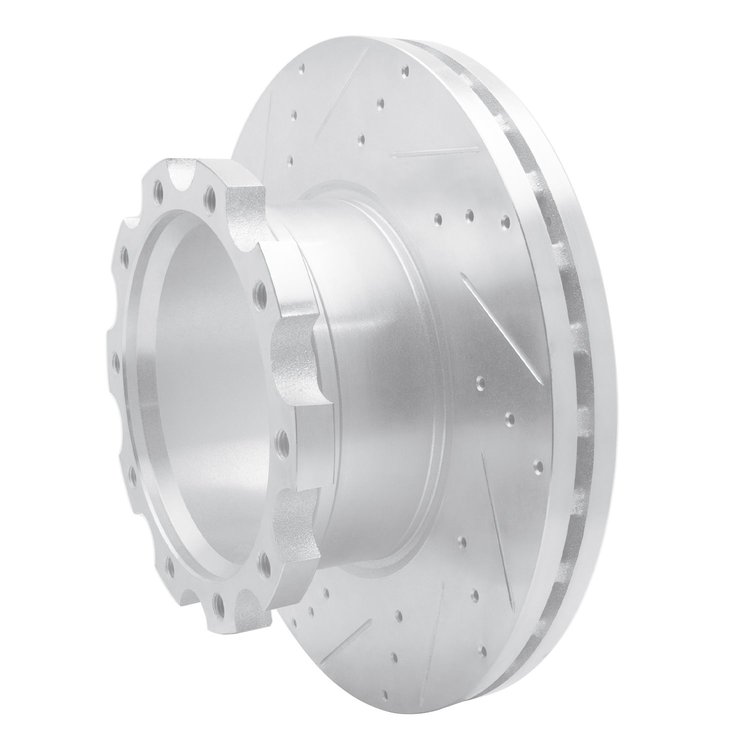 E-Line Drilled & Slotted Silver Brake Rotor, 2005-2017 Fits Multiple Makes/Models, Position: Front & Rear Left