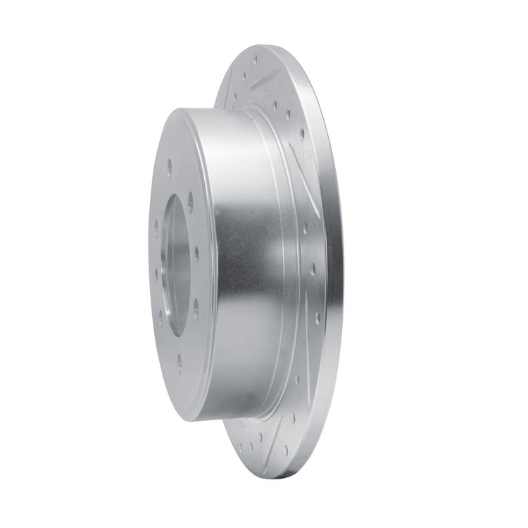 E-Line Drilled & Slotted Silver Brake Rotor, Fits Select Fits Multiple Makes/Models, Position: Rear Left