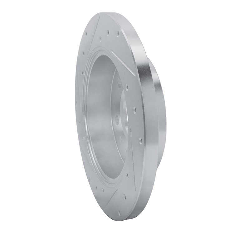 E-Line Drilled & Slotted Silver Brake Rotor, Fits Select Fits Multiple Makes/Models, Position: Rear Right