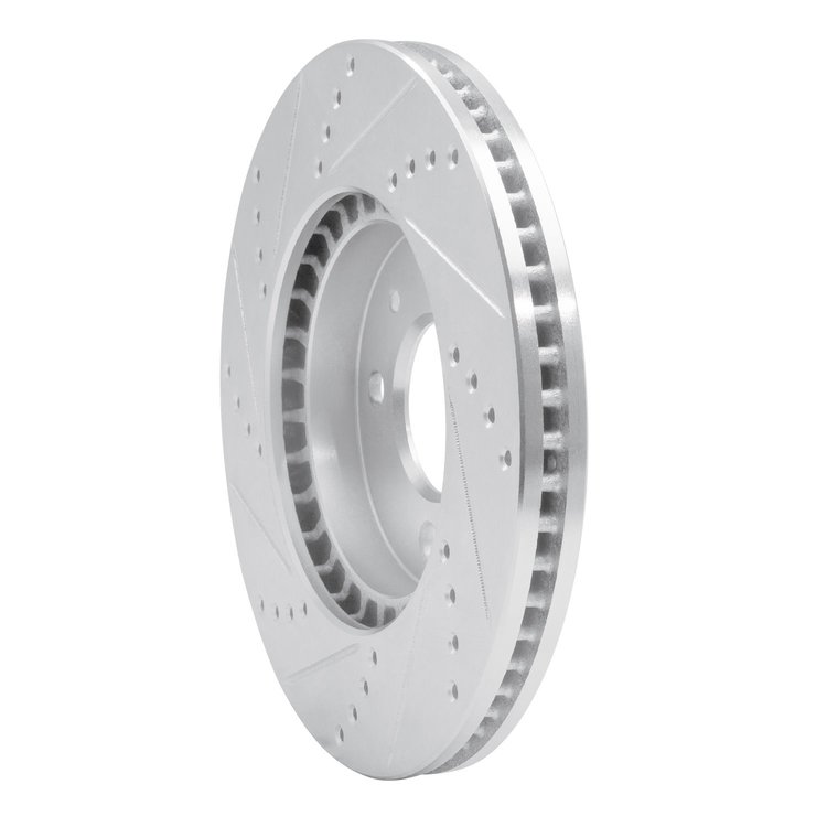 E-Line Drilled & Slotted Silver Brake Rotor, 1988-1998 GM, Position: Front Right
