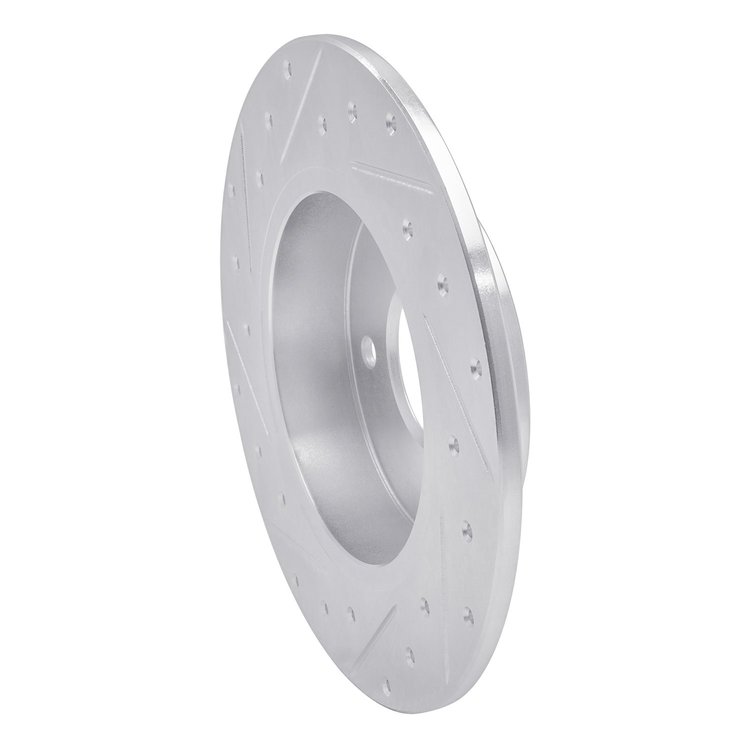 E-Line Drilled & Slotted Silver Brake Rotor, 2004-2006 Infiniti/Nissan, Position: Rear Right