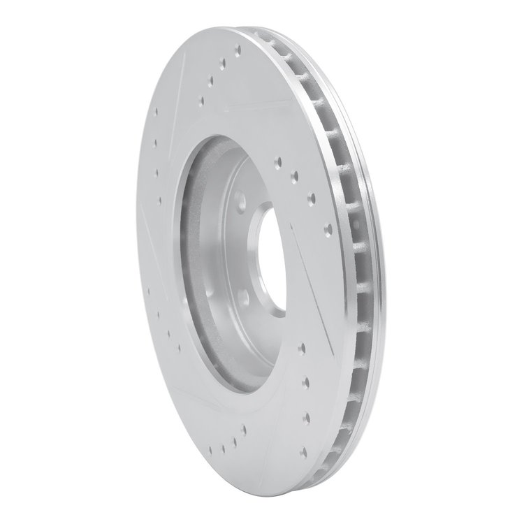E-Line Drilled & Slotted Silver Brake Rotor, Fits Select Fits Multiple Makes/Models, Position: Front Right