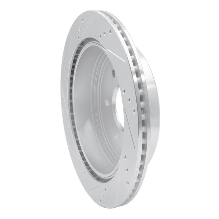 E-Line Drilled & Slotted Silver Brake Rotor, Fits Select Infiniti/Nissan, Position: Rear Right