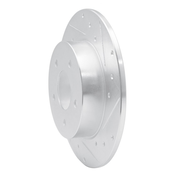 E-Line Drilled & Slotted Silver Brake Rotor, Fits Select Infiniti/Nissan, Position: Rear Right