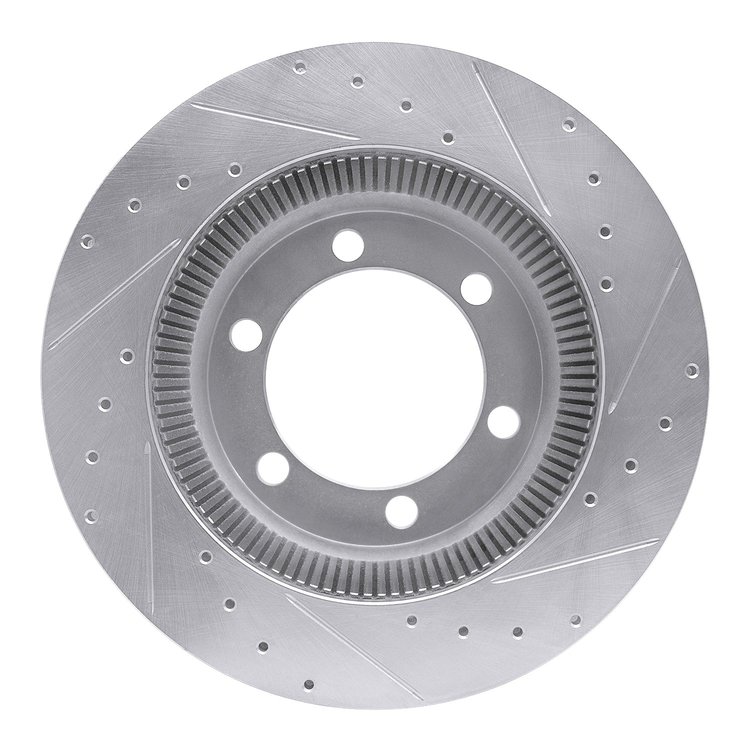 E-Line Drilled & Slotted Silver Brake Rotor, 1994-2017 Fits Multiple Makes/Models, Position: Front & Rear Left