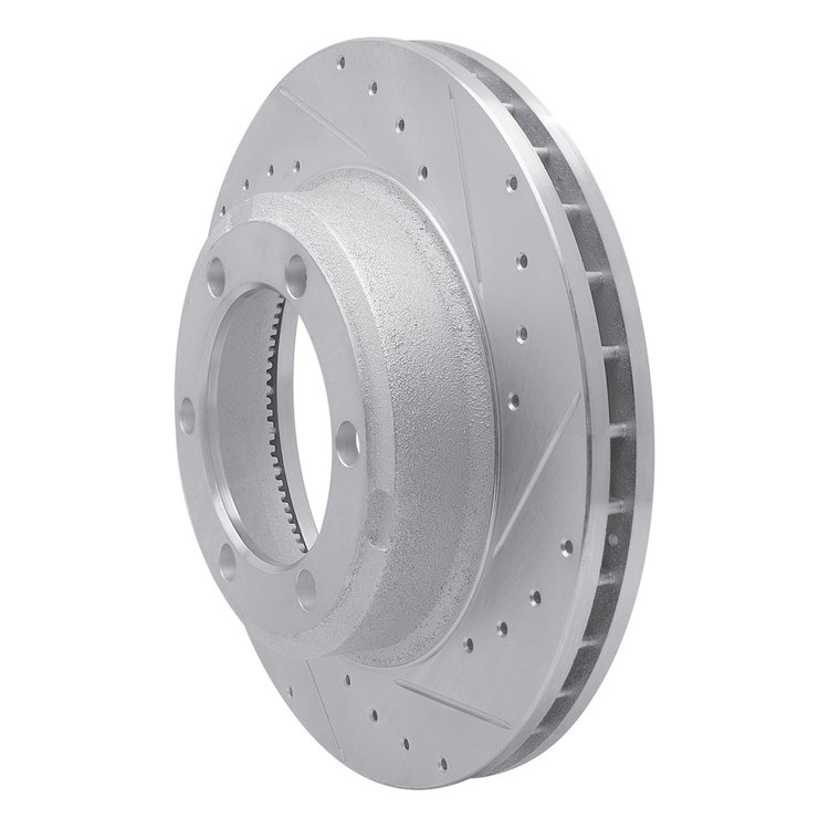 E-Line Drilled & Slotted Silver Brake Rotor, 1994-2017 Fits Multiple Makes/Models, Position: Front & Rear Right