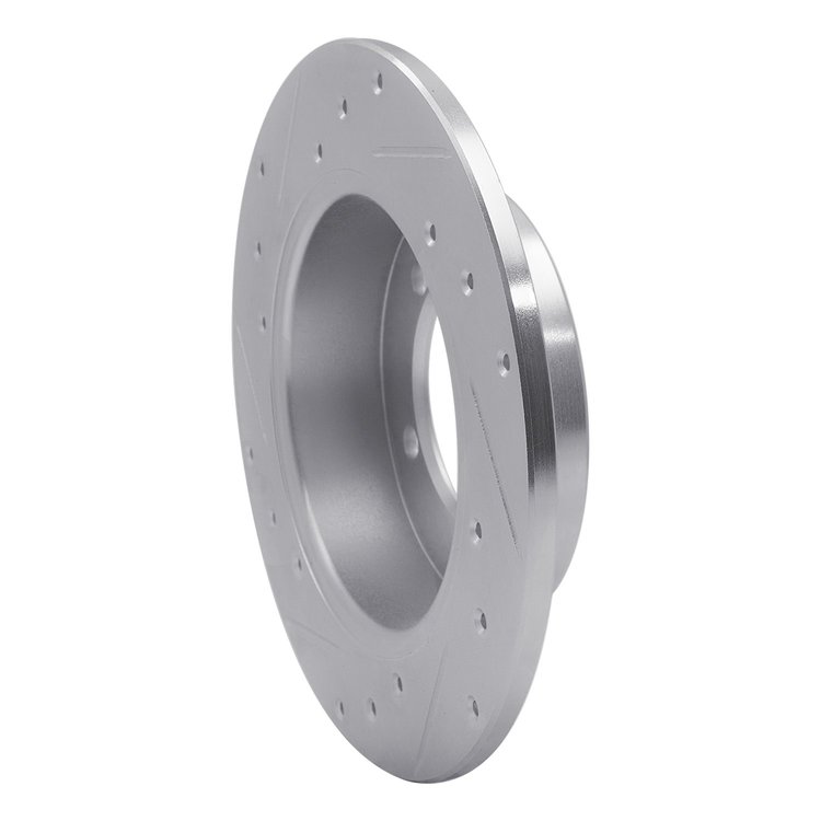 E-Line Drilled & Slotted Silver Brake Rotor, 1990-1994 Mopar, Position: Rear Right