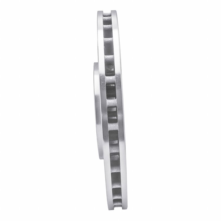 E-Line Drilled & Slotted Silver Brake Rotor, 2008-2015 Mitsubishi, Position: Front Left