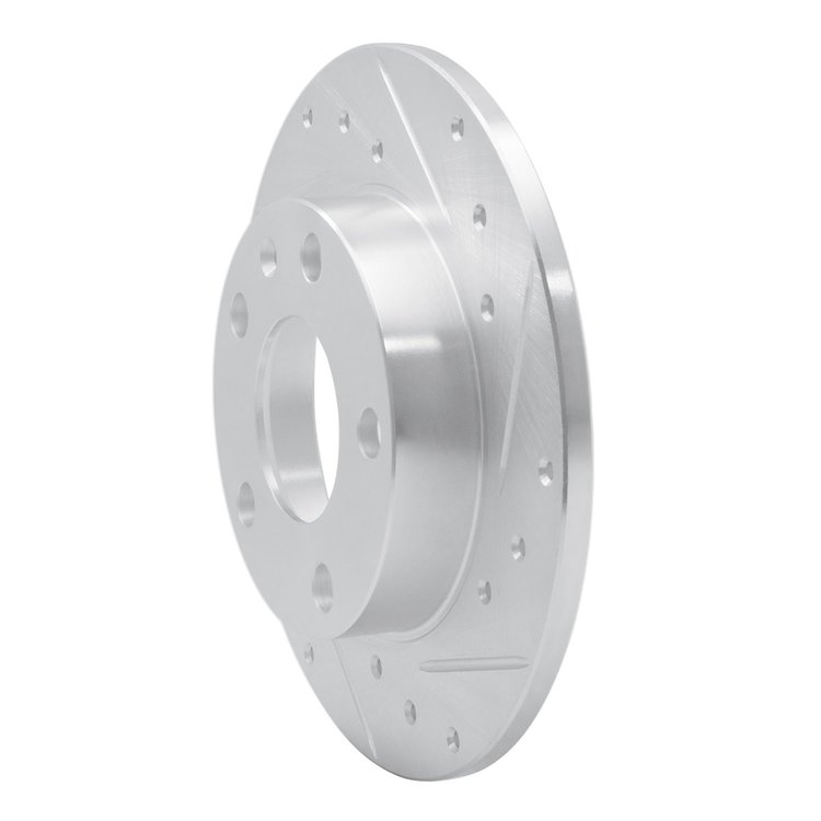 E-Line Drilled & Slotted Silver Brake Rotor, 2002-2006 Audi/Porsche/Volkswagen, Position: Rear Right