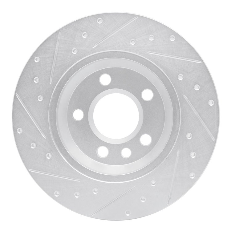 E-Line Drilled & Slotted Silver Brake Rotor, 2001-2003 Audi/Porsche/Volkswagen, Position: Rear Right
