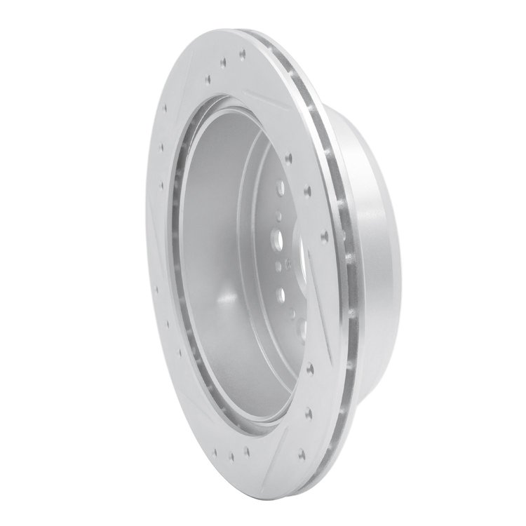 E-Line Drilled & Slotted Silver Brake Rotor, 1990-1992 Lexus/Toyota/Scion, Position: Rear Right
