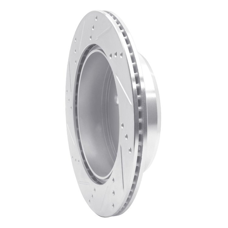E-Line Drilled & Slotted Silver Brake Rotor, 2013-2020 Lexus/Toyota/Scion, Position: Rear Right