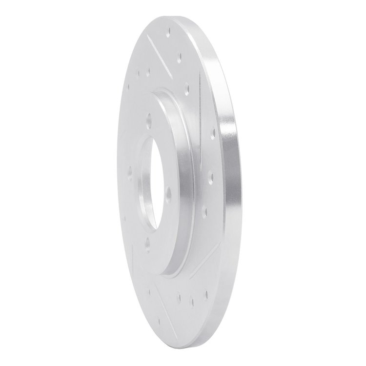 E-Line Drilled & Slotted Silver Brake Rotor, 1980-1983 Lexus/Toyota/Scion, Position: Front Right