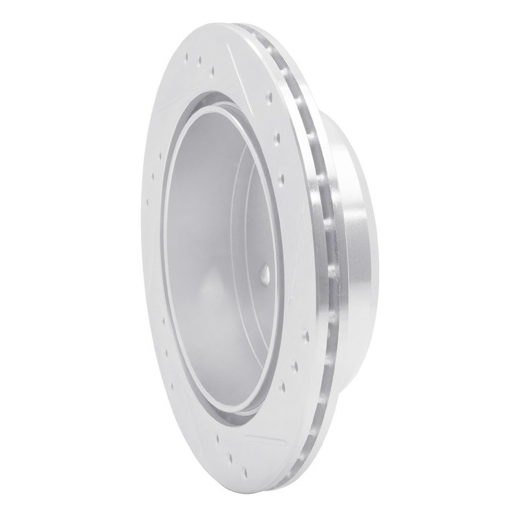 E-Line Drilled & Slotted Silver Brake Rotor, 1982-1985 Lexus/Toyota/Scion, Position: Rear Left