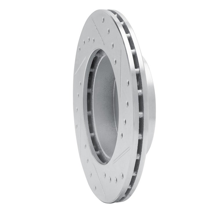 E-Line Drilled & Slotted Silver Brake Rotor, 1988-1992 Fits Multiple Makes/Models, Position: Front Left