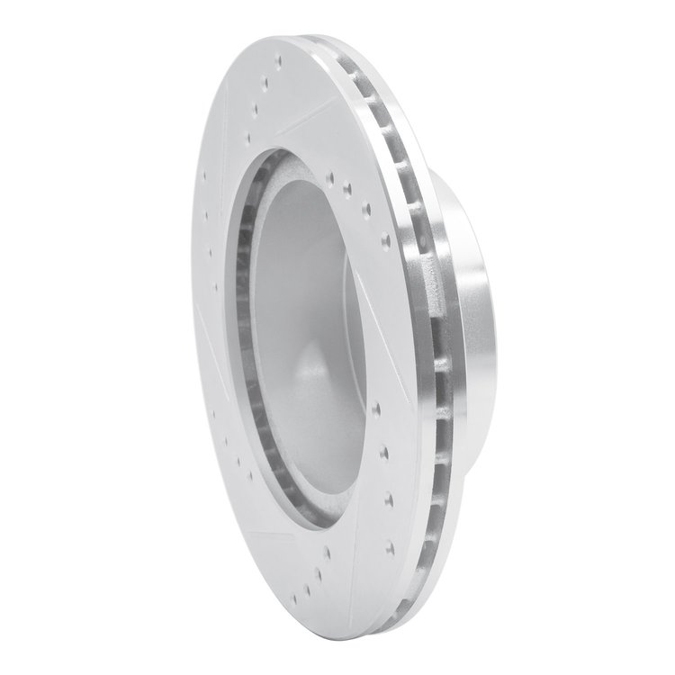 E-Line Drilled & Slotted Silver Brake Rotor, 1989-1992 Lexus/Toyota/Scion, Position: Front Right