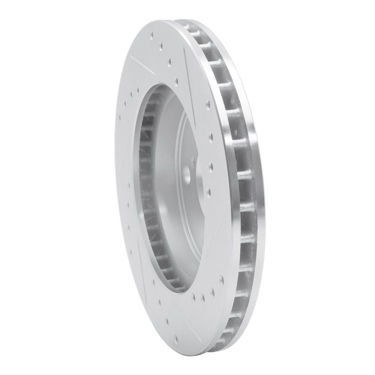 E-Line Drilled & Slotted Silver Brake Rotor, 1991-1995 Lexus/Toyota/Scion, Position: Front Left