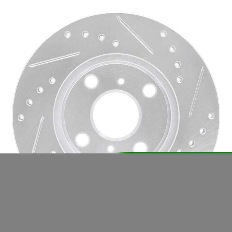 E-Line Drilled & Slotted Silver Brake Rotor, 1991-1999 Lexus/Toyota/Scion, Position: Front Left