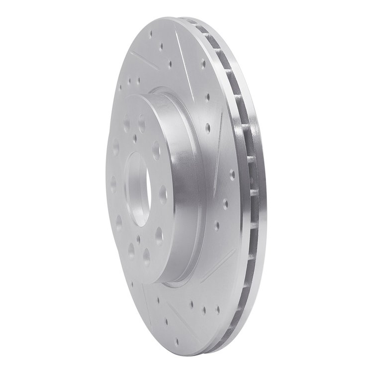 E-Line Drilled & Slotted Silver Brake Rotor, 1992-1995 Lexus/Toyota/Scion, Position: Rear Right