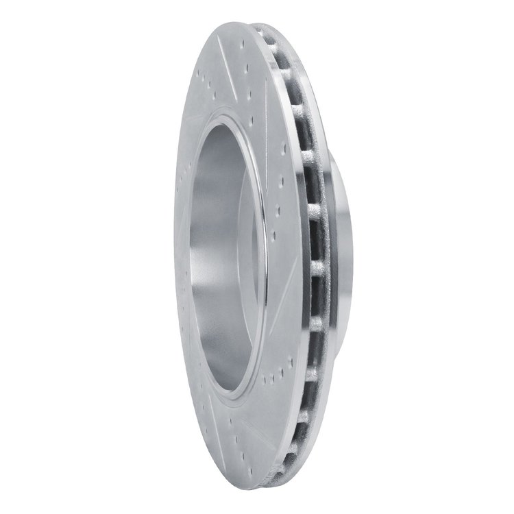 E-Line Drilled & Slotted Silver Brake Rotor, 2014-2016 Maserati, Position: Rear Left