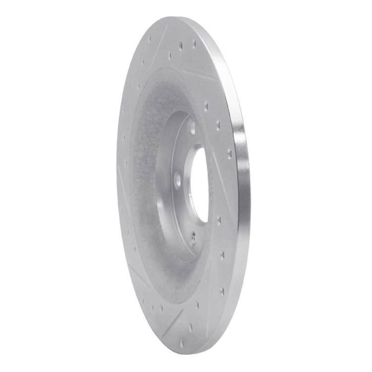 E-Line Drilled & Slotted Silver Brake Rotor, 2006-2007 Ford/Lincoln/Mercury/Mazda, Position: Rear Right