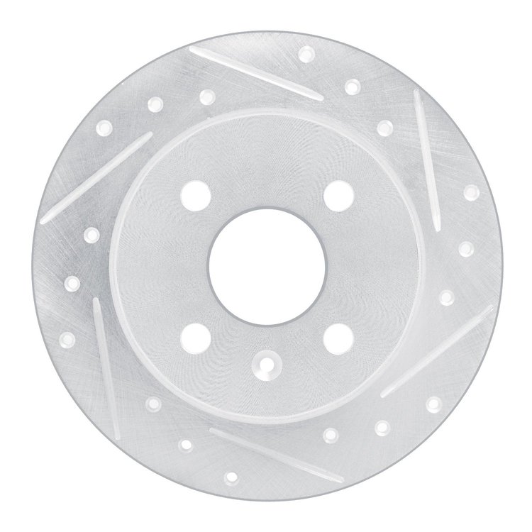 E-Line Drilled & Slotted Silver Brake Rotor, 2000-2005 GM, Position: Rear Right