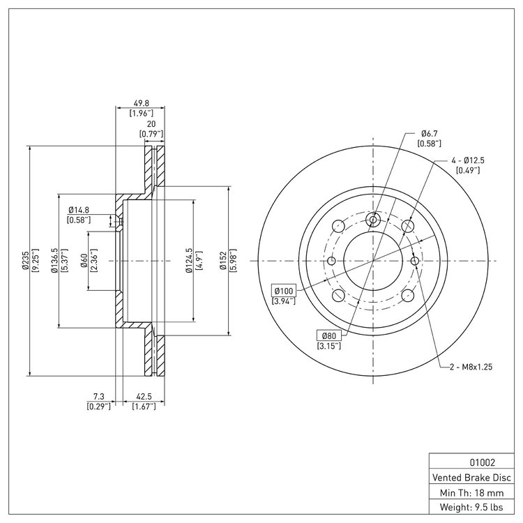 E-Line Blank Brake Rotor, 1995-2002 Suzuki, Position: Front