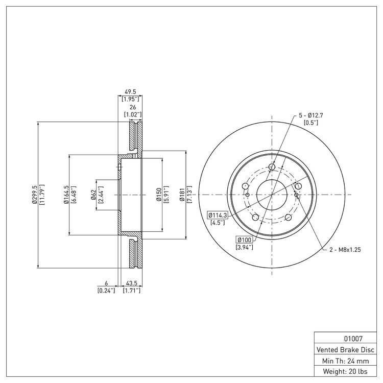 E-Line Blank Brake Rotor, 2010-2013 Suzuki, Position: Front