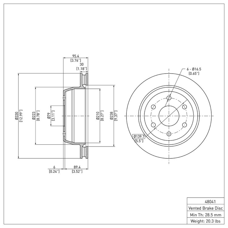 E-Line Blank Brake Rotor, 2000-2014 GM, Position: Rear
