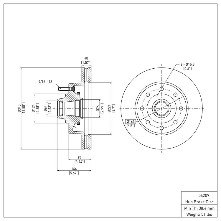 E-Line Blank Brake Rotor, Fits Select Ford/Lincoln/Mercury/Mazda, Position: Front