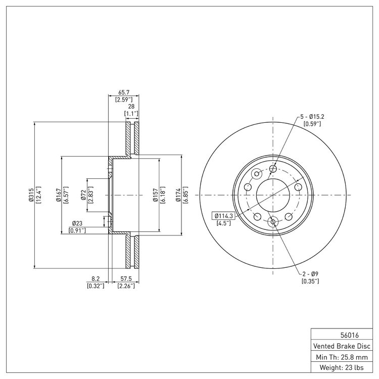 E-Line Blank Brake Rotor, 1998-2002 Ford/Lincoln/Mercury/Mazda, Position: Front