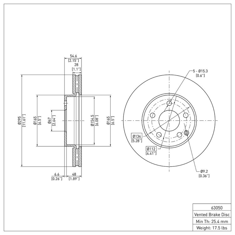 E-Line Blank Brake Rotor, 2003-2009 Mercedes-Benz, Position: Front
