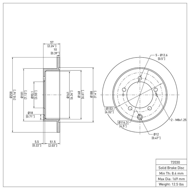E-Line Blank Brake Rotor, 1997-2004 Mitsubishi, Position: Rear