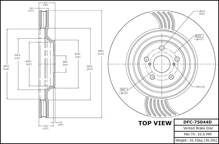 E-Line Blank Rotor, Fits Select Lexus/Toyota/Scion, Position: Front Left
