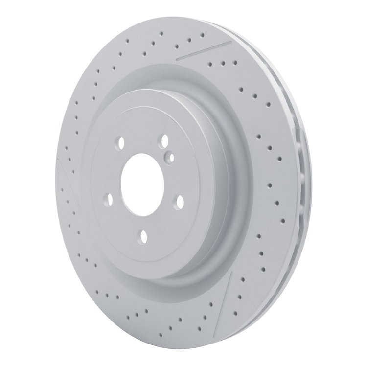 Hi-Carbon Alloy Geomet-Coated Drilled & Slotted Rotor, 2013-2021 Mercedes-Benz, Position: Rear
