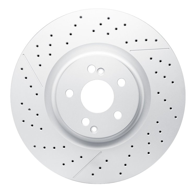 Hi-Carbon Alloy Geomet-Coated Drilled & Slotted Rotor, Fits Select Mercedes-Benz, Position: Rear