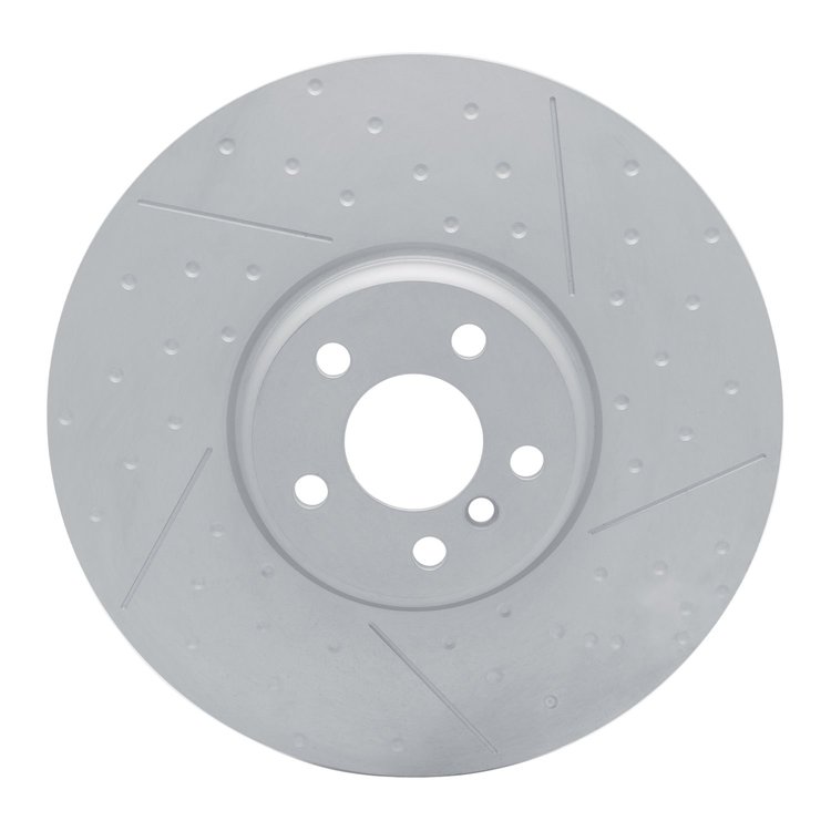 Hi-Carbon Alloy Geomet-Coated Dimpled & Slotted Rotor, Fits Select BMW, Position: Right Front