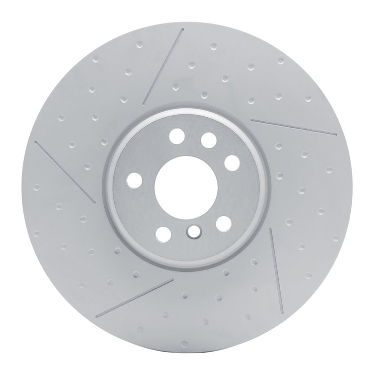 Hi-Carbon Alloy Geomet-Coated Dimpled & Slotted Rotor, Fits Select BMW, Position: Left Front