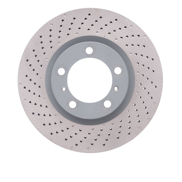 Hi-Carbon Alloy Geomet-Coated Drilled Rotor, 2009-2021 Audi/Porsche/Volkswagen, Position: Front Left