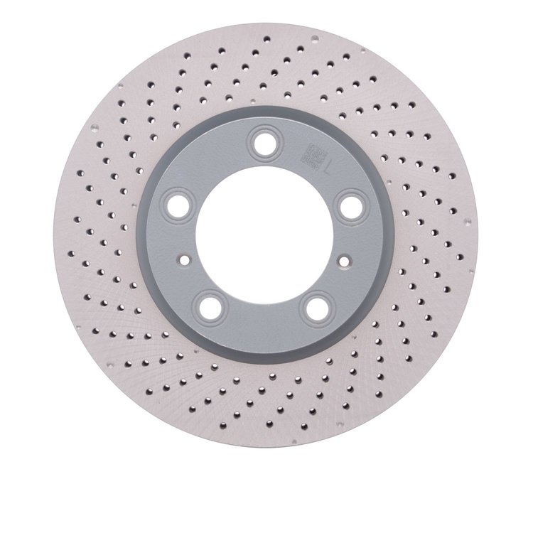 Hi-Carbon Alloy Geomet-Coated Drilled Rotor, 2013-2016 Audi/Porsche/Volkswagen, Position: Front Left