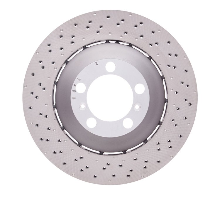 Hi-Carbon Alloy Geomet-Coated Drilled Rotor, 2013-2019 Audi/Porsche/Volkswagen, Position: Front Left