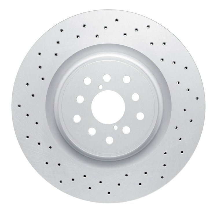 Hi-Carbon Alloy Geomet-Coated Drilled Rotor, 2018-2021 Subaru, Position: Front