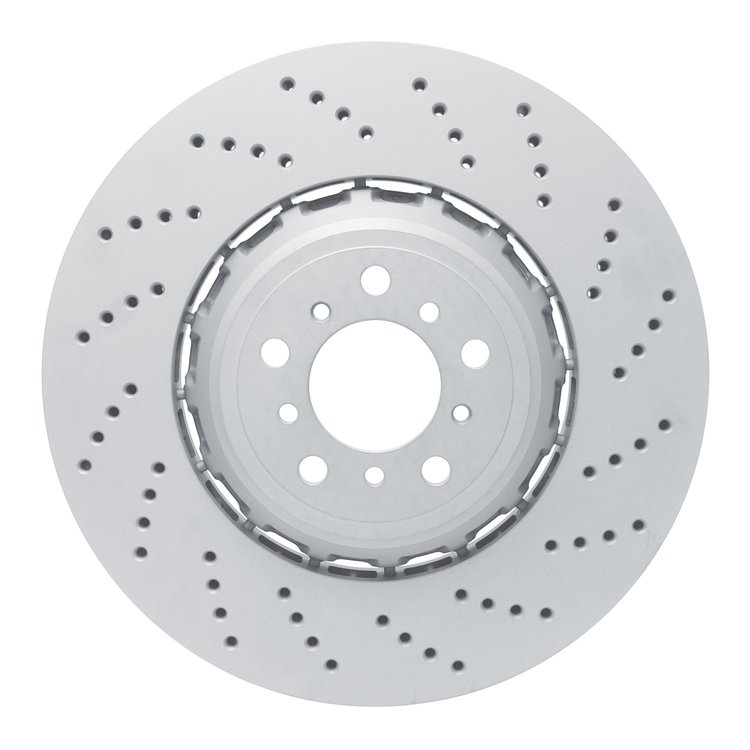 Hi-Carbon Alloy Geomet-Coated Drilled Rotor, 2012-2019 BMW, Position: Right Front