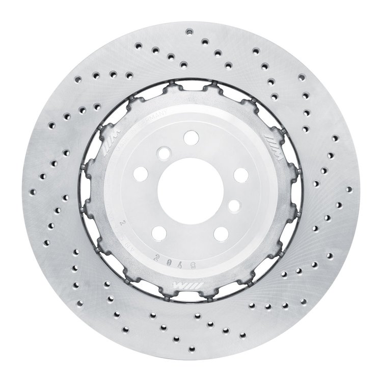Hi-Carbon Alloy Geomet-Coated Drilled Rotor, 2012-2019 BMW, Position: Rear Right
