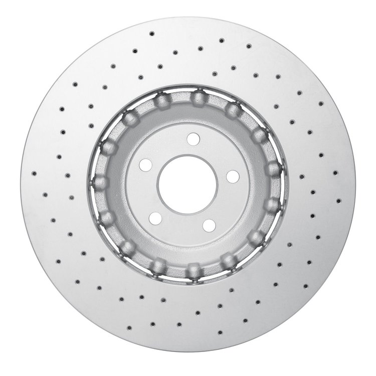 Hi-Carbon Alloy Geomet-Coated Drilled Rotor, 2016-2018 Ford/Lincoln/Mercury/Mazda, Position: Front Left